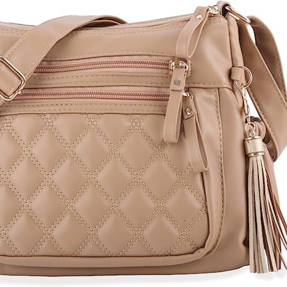 ELDA Quilted Crossbody Bag Multi Pocket